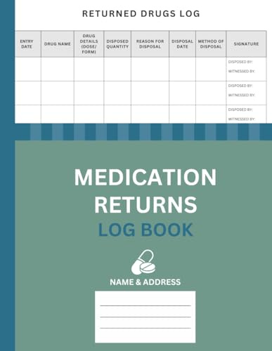 Medication Returns Log Book: For Use Within Nursing, Pharmacies, Hospitals and Care Homes