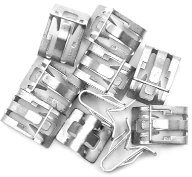 A ABSOPRO Fissaggio Rapido per Auto, Clip di Fissaggio per Cruscotto in Metallo, Tono Argento (Set di 10)