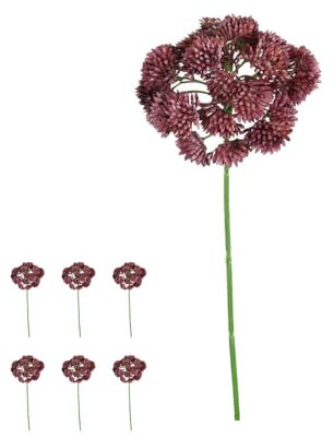 FloristryWarehouse Bundle of 6 Artificial Stonecrop or Sedum Flower Stems 20cm/8in Pink