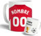 DEREGALOOS Taza Personalizada con nombre de Fútbol Atleti. Tazas de Desayuno personalizada. Regalo Original para Aficionados del Futbol. Regalos Mundial Atleti. Pulsera de regalo