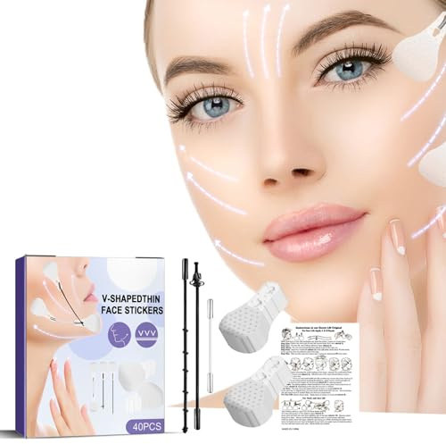 Face Lift Tape, 80 Stück Face Tape Lifting Unsichtbare, Verdeckte Face Lift Tapes Reduzieren Doppelkinn V-Linie Gesichtsstraffung Formaufkleber V-Gesichtsaufkleber Zum Verbergen