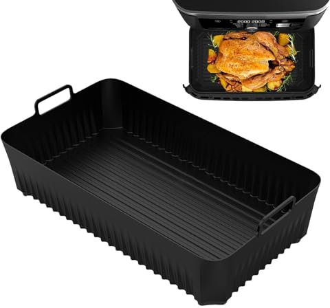 Air Fryer Liners for Ninja AF500 Flexi Drawer 10.4L Air Fryer | Silicone Liners for Ninja AF500UK Accessories | Reusable Silicone Liners for Ninja Foodi Flexdrawer Dual Air Fryer 10.4L Inserts