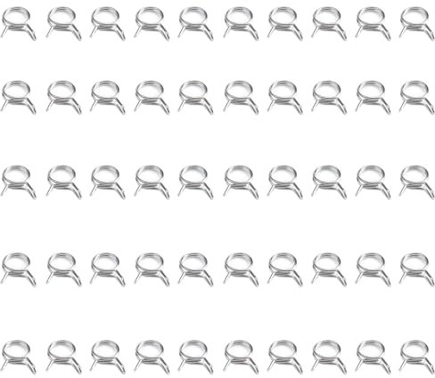 50 fascette stringitubo a molla, in acciaio inox, clip di fissaggio per tubo dell'aria e dell'acqua, diametro interno 7 mm