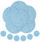 fanquare Sets de Table Ronds Set de 6 Tapis de Table en Coton 38x38cm, Sets de Table lavables et antidérapants en Bleu, y Compris 6 Tassomat