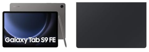 Galaxy Tab S9 FE WIFI 128GB GRAY + Galaxy Official Slim Book Cover Keyboard for Tab S9/ S9FE, Black