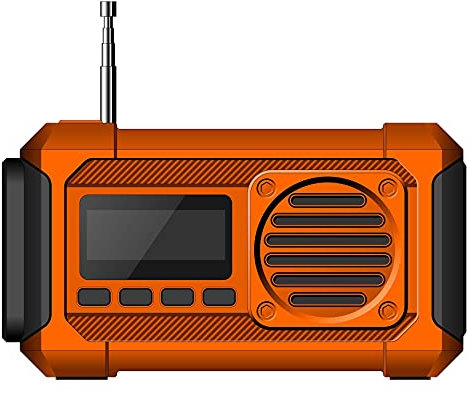 DAB+FM Radio Solar Radio, Rechargeable Battery and Mains Powered Portable Digital Radio USB Field Emergency Charging Hand Crank Alarm Clock Radio