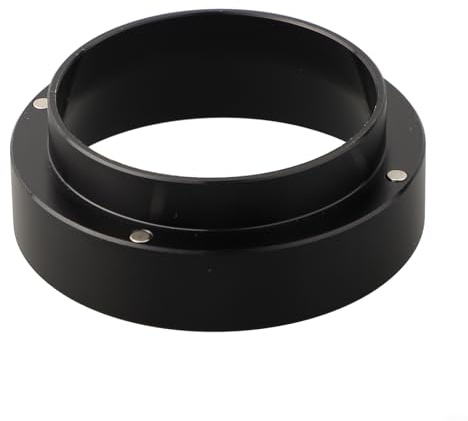 Honseadek Kaffeedosierung für Ring, Espresso-Dosiertrichter und 49 mm Pucksieb, Kaffeedosierung für Ring, Aluminium, Metall, wiederverwendbar (schwarz)