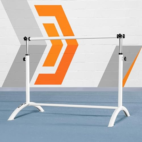 METIS Barre de Ballet Réglable | Barre de Danse Autoportante et Portable pour les Entraînements à Domicile | Barre en Acier Robuste avec Revêtement de Poudre | Hauteur Ajustable (Standard (Blanc))