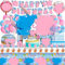 Jinhuaxin 97PCS Stitch Party Decorations,Cartoon Party Tableware,Stichs Birthday Decorations with Plates,Cups,Napkins,Tablecloth,Banner,Birthday Parties Supplies for Kids
