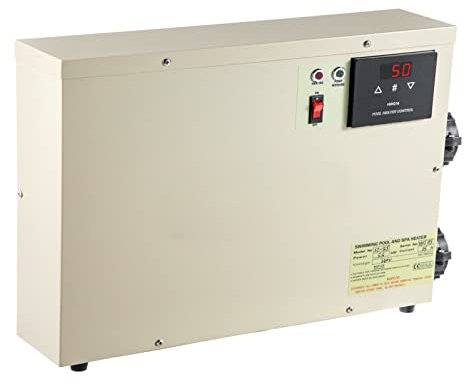 Riscaldatore per sauna, 1 1KW Electric Digital Water Heater Thermostat Swimming Pool Heater Spa Hot Tub Bath Heating Adjustable Temperature Costruzione costruita per durare(5KW)