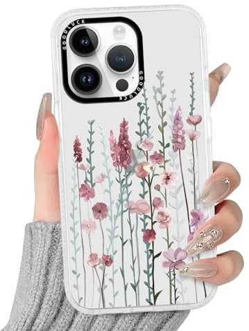 Yirlbey Transparent HandyHülle für iPhone 11 Pro Blumen Hülle, Aesthetic Muster Flower Design Mädchen Geschenk Schutzhülle, Silikon Rahmen PC-Rückseite Case Cover für iPhone 11 Pro 5,8, Lavendel