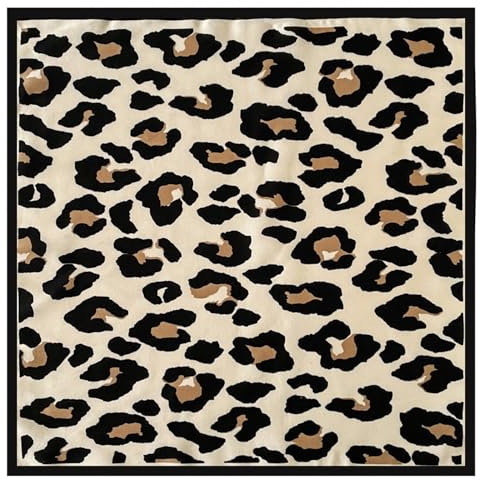 arenmi Seidenschal mit Leopardenmuster für Damen und Mädchen, quadratisch, modisches Multifunktions-Accessoire für jedes Outfit