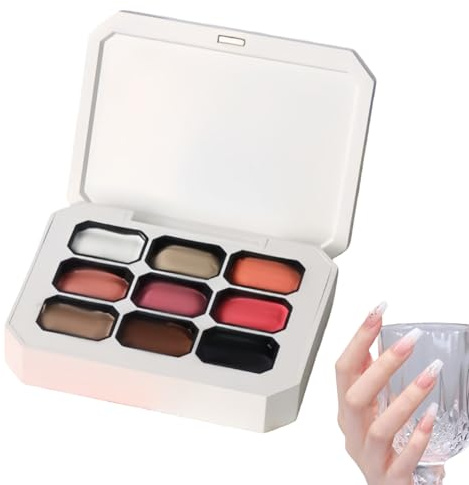 9 Colors Gel Nail Polish Set,Patting Gel Nail Art Kit,Ombre Blooming & French Manicure Kit,Gradient Painting Gel,No Wipe Nude Brown Black White Gel for DIY Nail Art,Professional Salon Quality at Home
