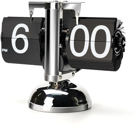 Frdhee Orologio da tavolo vintage, stile retrò, con numeri grandi, digitale, funzionamento a batteria, per soggiorno, studio e ufficio (nero)