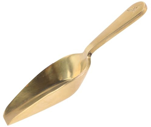 BESTonZON Brass Teaspoon Classical Teaspoon Golden Comfortable Feel Easy to Clean Mini Size for Restaurant and Housewarming
