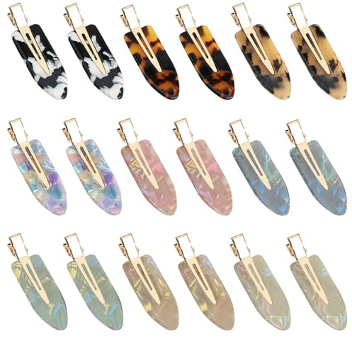TRKETK 18 Piezas Pinzas Para Pelo Sin Pliegues Pinzas Planas de Moda Antideslizantes Adorable Accesorios de Peinado Coloridas para Maquillaje Para Maquillaje Lavado Facial y Peinado