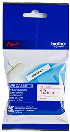 Brother MK232BZ Schriftbandkassetten weiss rot 8mx12mm nicht laminiert für P-touch 60 65 75 80 85 110