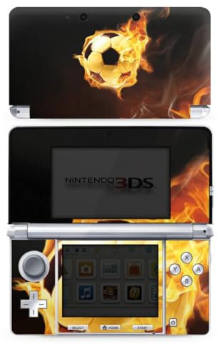 DeinDesign Skin kompatibel mit Nintendo 3 DS Folie Sticker Fußball Feuer Ball