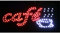 Miobo Panneau LED « Ouvert » « Dönner Kebab » « Bar » et autres publicités lumineuses Café, 48 x 25 cm, Plastique Acrylique, Suspendu, Décontracté, Rouge et Blanc