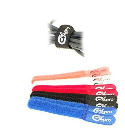 Ex-Pro® Reusable Hook & Loop Self-Gripping Cable Ties 150mm x 20mm - 10 Pack Coloured [Bulk Pack]