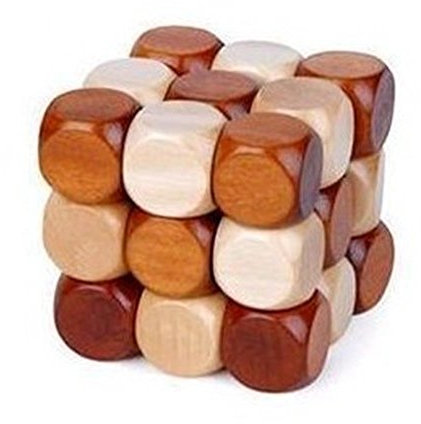 Glield Brain Teaser Puzzle 3D Casse tête Chinois en Bois-Serpent Cube WP03