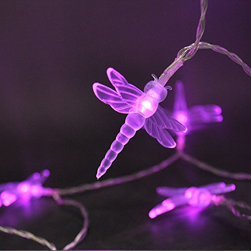 LightsGo 20 2M Battery Powered Dragonfly LED Fairy String Lights (Pink)
