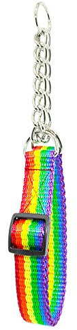 Hunde Design Regenbogen Zughalsband mit Zugkette 44-74cm / 25mm
