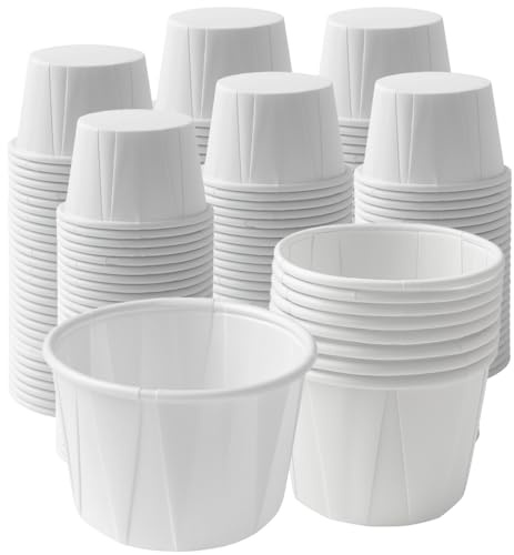 Vakly Paper Souffle Cups 3/4 oz (Pack of 2500) – Disposable Portion Cups for Medicine, Pills, Condiments, Food Tasting & Dessert Samples