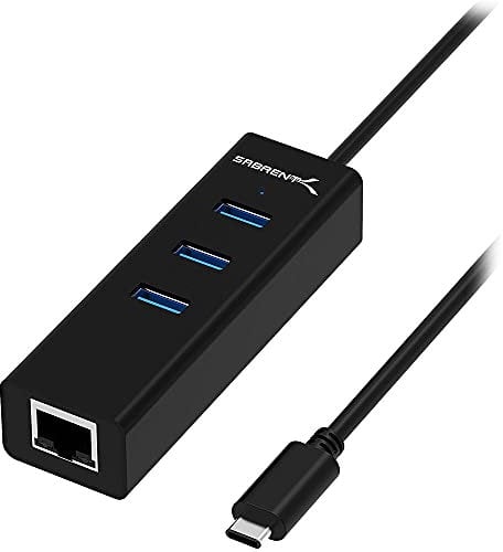 SABRENT Adaptador USB C, Hub USB-C 3.2 Gen 1, Divisor USB múltiple, Extensión USB C con Puerto Ethernet, para PS4/PS5, Playstation 5, Portátil, PC, Impresora, Memoria USB, MacBook y más (HB-NTUC)