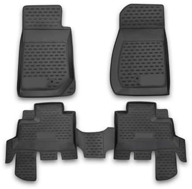 OMAC Gummimatten Fußmatten kompatibel mit Jeep Wrangler 2007-2017 TPE Automatten Schwarz 4X