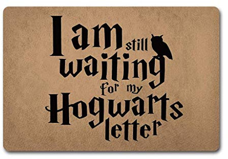 Eureya Lustige Fußmatte mit Aufschrift I Am Still Waiting for My Hogwarts, 40 x 60 cm, Vliesstoff-Oberseite mit rutschfester Gummi-Rückseite