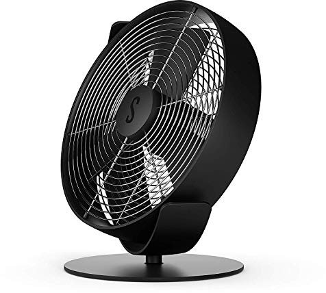 Stadler Form Tischventilator Tim, kühlt leise mit stufenlosem Drehzahlregler, mit USB-Anschluss, ideal für Schlafzimmer und Büro, schwarz