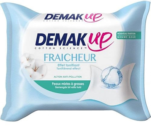 Demak Up Fraîcheur Effet Tonifiant Peaux Mixtes à Grasses x25 Lingettes (lot de 4)