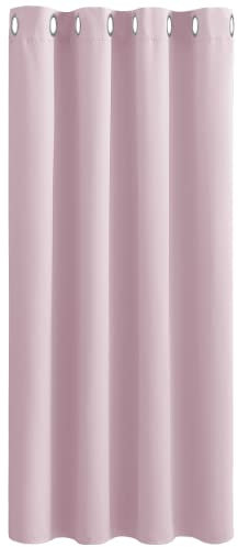 PONY DANCE Kinderzimmer Gardinen Mädchen Kurzer Vorhang Verdunkelung Blickdichter Thermo Vorhänge gegen Hitze mit Ösen, 1 Stück H 137 x B 132 cm, Hellpink