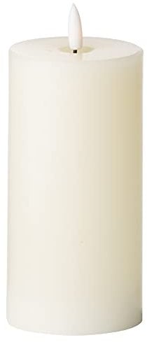Hill 1975 Luxe Collection Natural Glow 3 x 6 LED Ivory Candle, Plastic,Wax, Mixed, 7.5 x 7.5 x 15 cm