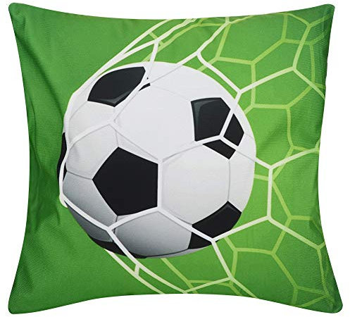 2 Stücke Dekokissen Abdeckungen Amerikanischen Rustikalen Stil Platz Kissenbezug Dekorative Kissenbezug Rugby Fußball Basketball Thema Kissen 45x45 Cm MEHRWEG VERPAKUNG(Fußball)