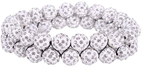 ARBO-INOX - Knotenband - Haargummi - Haarband - Perlen mit Strass (Weiss)