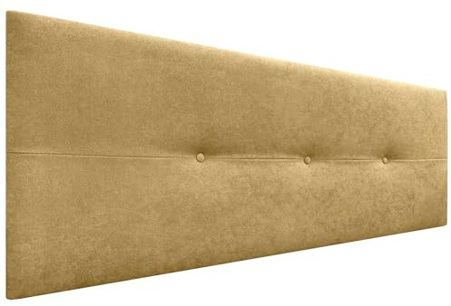 DHOME Cabecero de Polipiel o Tela AQUALINE Pro cabeceros Cabezal tapizado Cama Lujo (Tela Mostaza, 160cm (Camas 150/160))