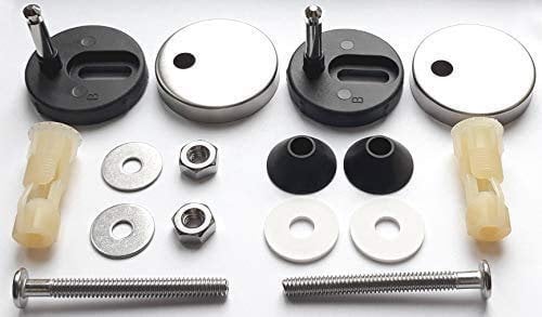 Toilet Seat Fittings Top Fix Blind Hole WC Fixings 6mm pins Toilet Seat Hinges Quick Release Bottom No Slip Fittings