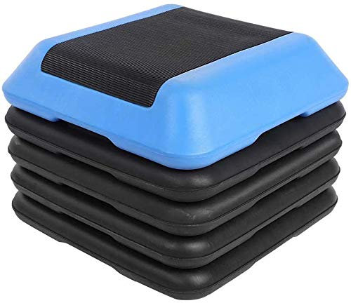LJXiioo Aerobic Board, 40CM Gym Pedale, Mini tragbare verstellbare quadratische Aerobic Stepper Step Übungstrainer Workout Fitness Yoga Riser,4