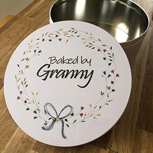 PERSONALISED GRANNY Nannie Cake Tin NANNY NANA Cake/Biscuit Tin Any Name .. Nanny ~ Nana ~ Nanna~ Nan Grandma ~ Granny ~ Nannie ANY NAME YOU WOULD LIKE Larger Size 23 x 23 cm