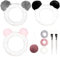 Haarband 3 Stück Stirnband Kosmetik Haarbänder Stirnbänder mit Ohr für Frauen und Mädchen, Plüsch Stirnband Elastische Haarband Haarschmuck für Gesicht Waschen, Make-up, Dusche oder Spa Maske (Panda)