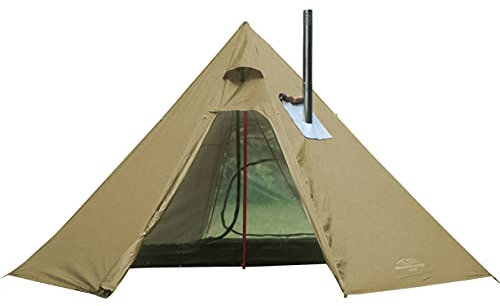 Tipi Hot Zelte für 2 Personen mit Innennetz, leicht, Stehplatz für Jagd, Familienteam, Rucksackreisen, Camping, Wandern (Olive Drab mit Mesh)