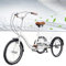 NaMaSyo 20 Zoll 3 Rad Fahrrad Erwachsene Dreirad,Dreirad für Senioren Fahrrad, Dreirad mit Korb Rahmen aus Aluminiumlegierung mit Shopping Korb für Erwachsene und Senioren(Weiß)