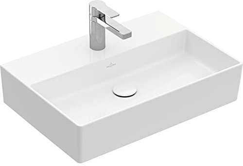 Villeroy & Boch Aufsatzwaschtisch Memento 2.0 eckig Breite 600mm - modernes Aufsatzwaschbecken mit CeramicPlus Beschichtung, Waschschale aus Keramik