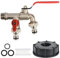 Wasserhahn Garten,Ibc Tank Zubehör/Doppel Auslaufhahn 1/2 Messing Ibc Auslaufhahn -Kugelauslaufhahn für Regentonne rost & frostbeständig
