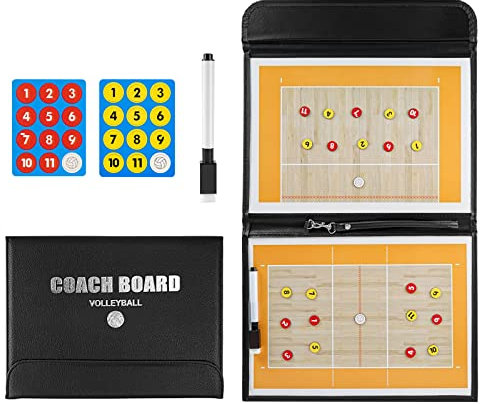 RoseFlower Taktiktafel Volleyball, Taktikboard Volleyball mit Marker Stift und Magneten, Taktikbrett Taktikmappe Volleyball Coaching Board für die Schulung oder Spielanalyse