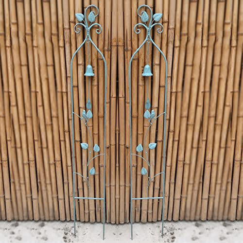 JIAOCKJIAO Garten-Obelisk aus Metall,Pflanzen-Kletterhilfe Rankhilfe,Garten Rankgitter Retro-Kunsthandwerk,für dekorative Hinterhöfe/Terrassen/Rasen/Pflanzgefäße/Blumenbeete,2-teiliges Blumenregal