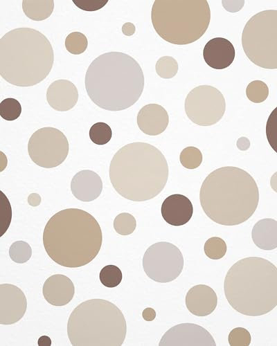WANDfee Wandtattoo Punkte I beige I Wandsticker Wandaufkleber Wanddeko für Kinderzimmer Babyzimmer Mädchen Junge