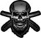Barbier Totenkopf Skull Aufkleber Autoaufkleber für Motorrad Fahrrad Roller oder Auto Sticker Schädel Totenschädel Barber Friseur (10x9cm Barbier Totenkopf Skull)